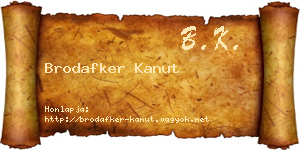 Brodafker Kanut névjegykártya